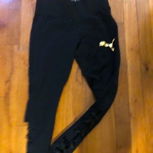 Puma leggings ribbon lace up small black